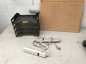 lot 452 image: Two Powerstrips, Organizer Shelf,Bulletin Board