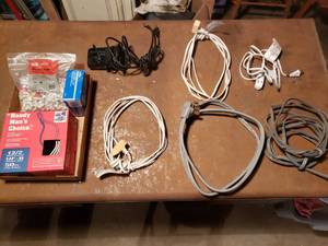 lot 23 image: Electrical Wire, Staples, Extension Cords