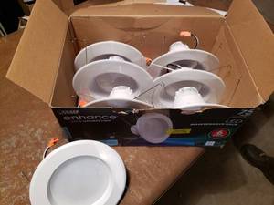 lot 35 image: 6 Enhance Recessed Lights, 2 with Bent Flanges