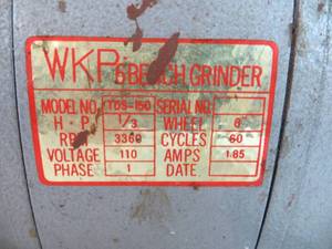 lot 16 image: WKP 6 Bench Grinder