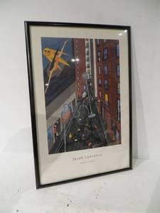lot 29 image: Framed Jacob Lawrence Poster Play Street