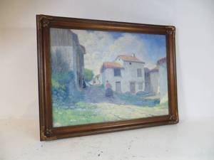 lot 32 image: Oil Painting of Rural Town
