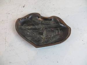 lot 42 image: VINTAGE Aerial Tramway Metal Trinket Dish