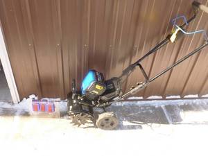 Kobalt 80 volt mini tiller with battery & charger. Looks nearly new. Tested & works. As shown.