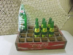 Vintage Wood Coca-Cola Crate and Vi...