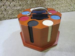 Vintage Poker Chips Cards and Holde...