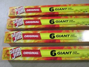 4 Boxes of 6 Giant Size Slim Jim Mi...