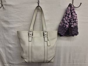 Genuine COACH Leather Hand Bag & Purple COACH Scarf