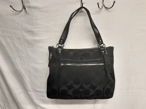 Genuine COACH Signature Black Messenger Handbag