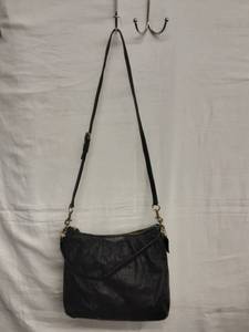 Genuine COACH Black Leather Convertible LongShort Strap Handbag