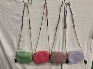 4-New With Tags Colored Mini Bags With Gold Tone Chains