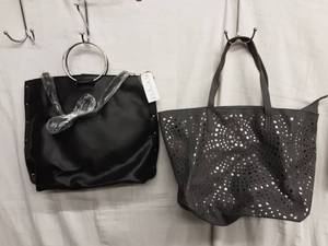 New With Tags CESCA Tote Bag, Cut-Out Grey Tote With Rose Gold Under