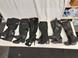 6 Pair Size 6 (Some New With Tags), Size 6 Black Knee High Boots