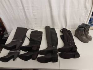 5-Pair Grey Boots Size 6