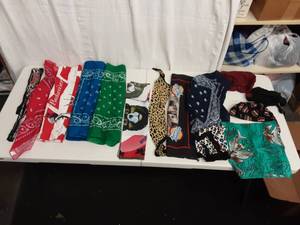 Lot Of Assorted Harley Davidson, Sturgis, Bandanas & Other Skull Caps