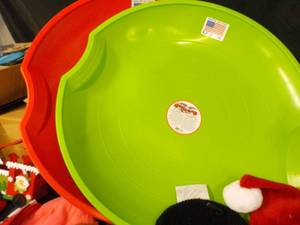 lot 118 image: Lot of misc., sleds, Xmas and more...