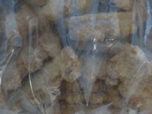 lot 134 image: 2 - 5 lb. Bags Rib Shaped Pork Patt...