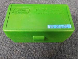 lot 200 image: Case of Bullets Cal 22 55 Gr Hornad...