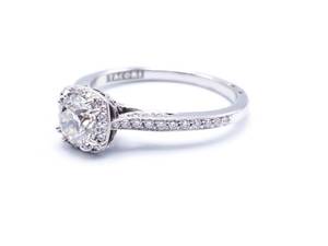 Tacori .88 Carat High Grade Diamond Estate Ring in 18k White Gold