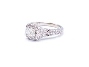 Royal Asscher 1CT 14k White Gold Estate Ring