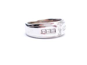 Gents 1 CT Diamond Estate Ring in 14k White Gold