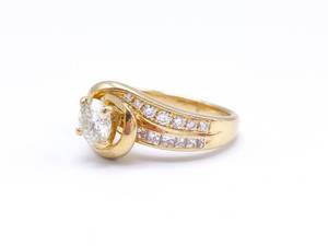 Dazzling Diamond and Moissanite Estate 14k Yellow Gold