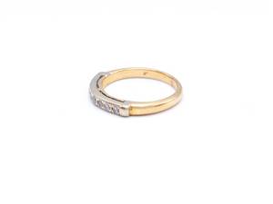 Petite Diamond Estate Ring in Two-Tone 14k Gold