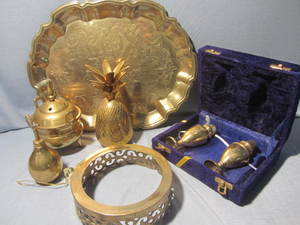 Brass Tray, Incense, S&P