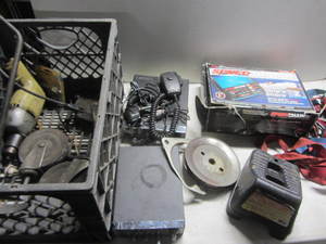 Batt Charger, Tie Downs, Wheel Chocks