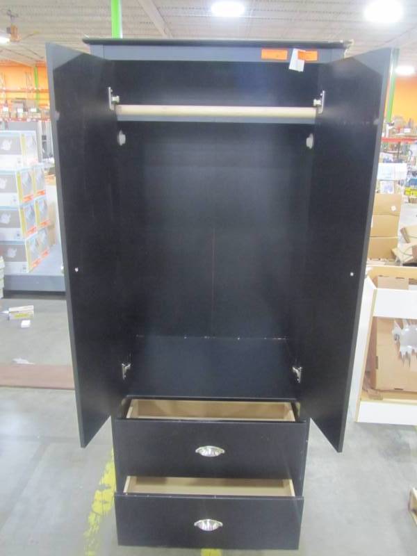 lot 97 image: Prepac Yaletown Armoire Cabinet, Black BABH-1205-2K