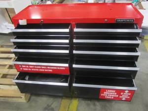 lot 20 image: CRAFTSMAN Heavy-Duty 52-in W x 37.5-in H 10-Drawer Ball-bearing Steel Tool Cabinet (Red) CMST25210RB