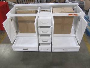lot 21 image: Scott Living Durham 60-in White Oak Double Sink Bathroom Vanity 1328VA-60-241-905