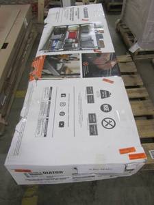 lot 136 image: Gladiator 73 in. H x 77 in. W x 24 in. D 4-Shelf Welded Steel Garage Shelving Unit GARS774XEG