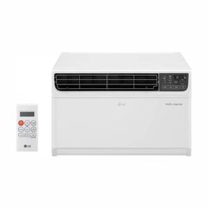 lot 244 image: LG 14,000 BTU 115-Volt Dual Inverter Smart Window Air Conditioner in White with Wi-Fi Enabled and Remote.