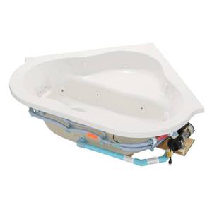 lot 206 image: American Standard 54 12 X 54 12 X 21 12 EverClean Off-set Drain Corner Whirlpool in White 6060LCE.020.
