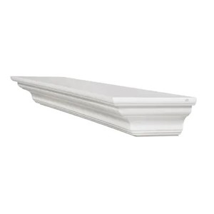 lot 251 image: Pearl Mantels Crestwood 72-in W x 5-in H x 10-in D White Transitional Fireplace Mantel 618-72