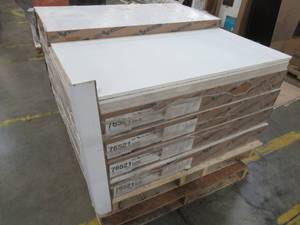 lot 210 image: USG CEILINGS Eclipse High NRC 2 X 4 X 78 Panels, 9 Cases (6 panels or 48Sq. Ft.Case) White. 76521