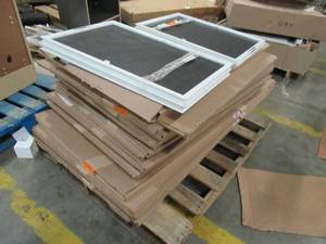 lot 248 image: Pallet of Miscellaneous Window Replacement Screens - Various Sizes and Colors.