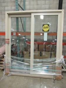 lot 256 image: Pella 350 Series Vinyl, Full Lite Patio Sliding Door, Slides Left (May be Reversible) Approximately 70 12 X 81 34 T X 4 916 Wall. - Slight Scratches