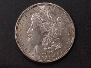 lot 45 image: 1921 D Morgan Silver Dollar...