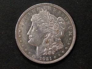 lot 46 image: 1921 D Morgan Silver Dollar...