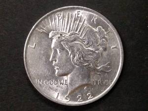 lot 57 image: 1922 Peace Silver Dollar...