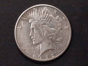 lot 65 image: 1922 S Peace Silver Dollar...