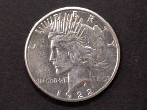 lot 66 image: 1922 S Peace Silver Dollar...