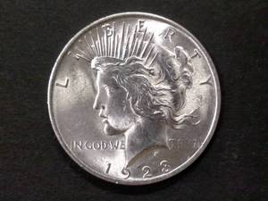 lot 72 image: 1923 AU Peace Silver Dollar...