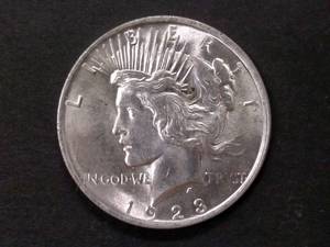 lot 73 image: 1923 AU Peace Silver Dollar...