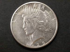lot 82 image: 1925 S Peace Silver Dollar...