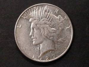lot 90 image: 1927 S Peace Silver Dollar...
