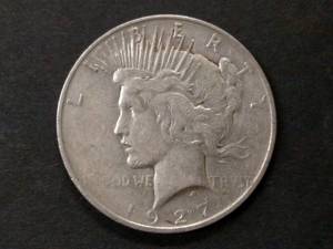 lot 89 image: 1927 D Peace Silver Dollar...