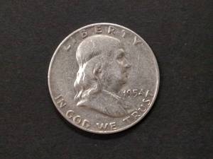 lot 101 image: 1954 D Franklin Silver Half Dollar...